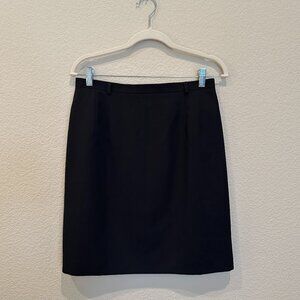 Talbots Black Wool Pencil Skirt with Belt Loops